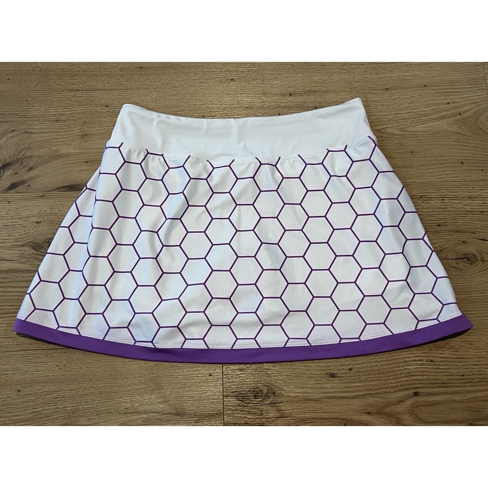 Nike Dri-Fit Athletic Tennis Skort Size Medium Purple White Pickleball Golf - Picture 4 of 8